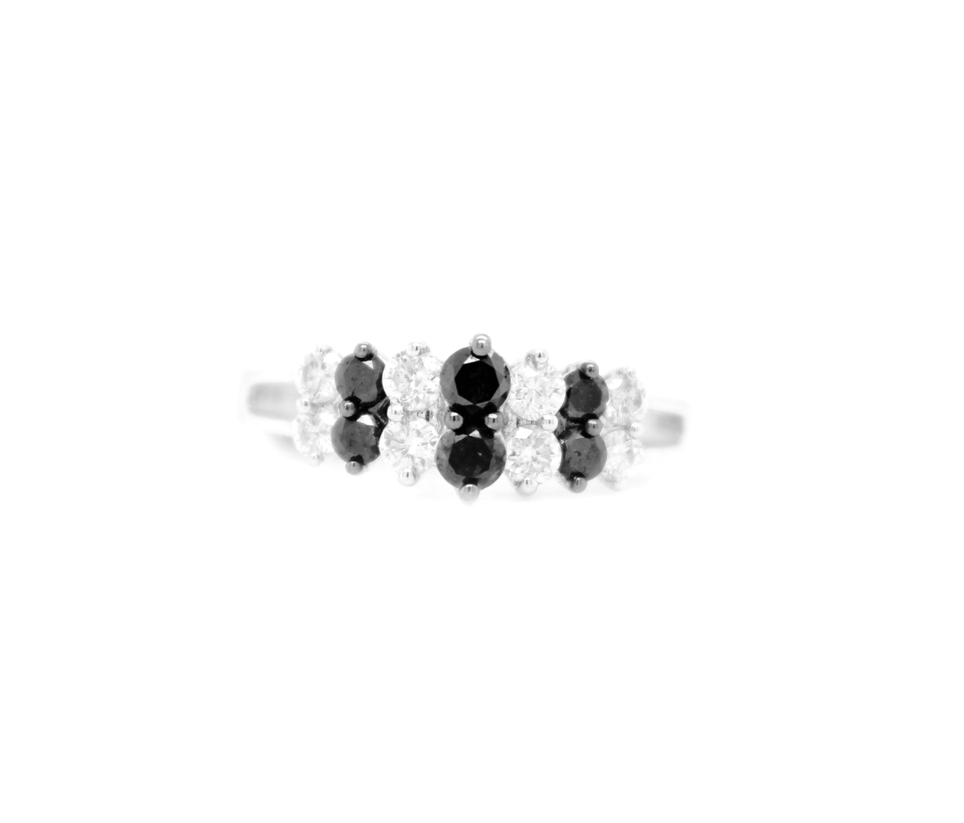 1ct Black Diamond Pyramid Ring