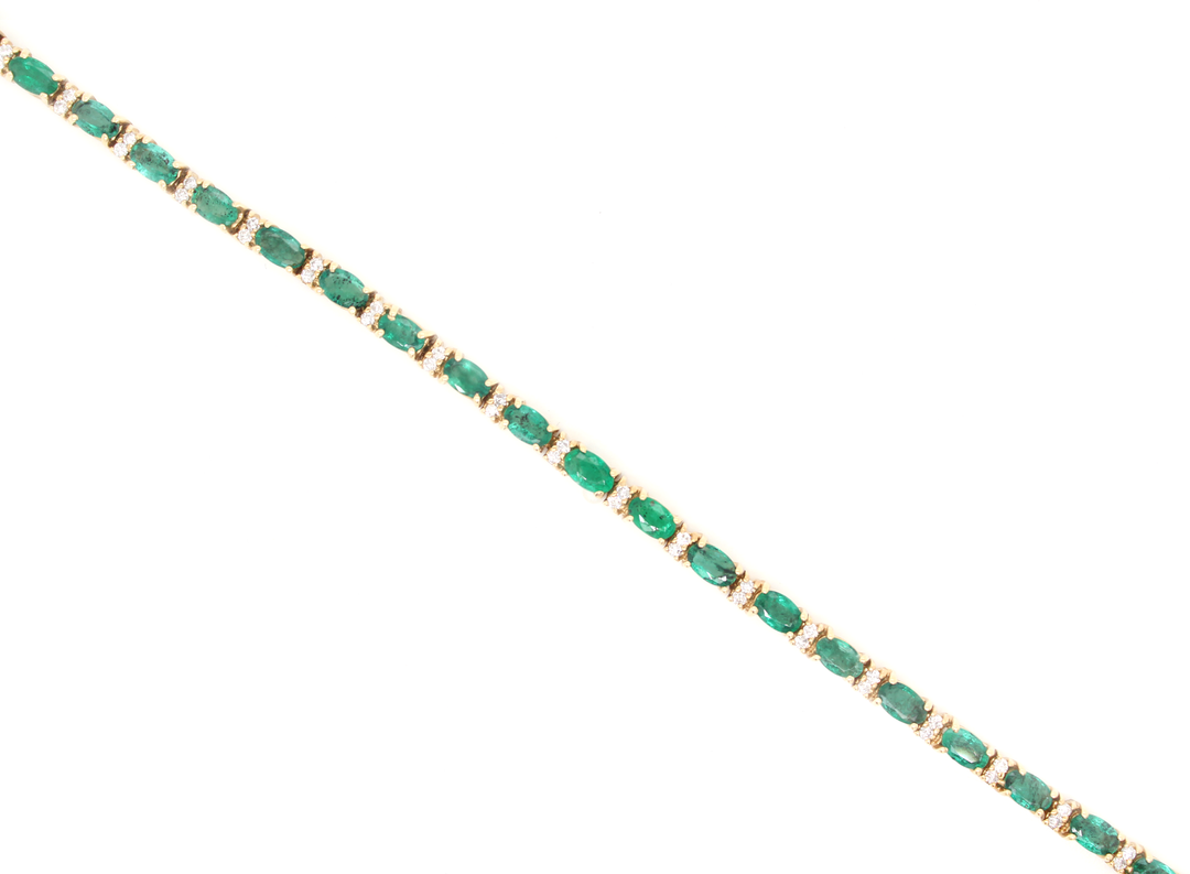 Oval Emerald and Diamond Tennis Bracelet