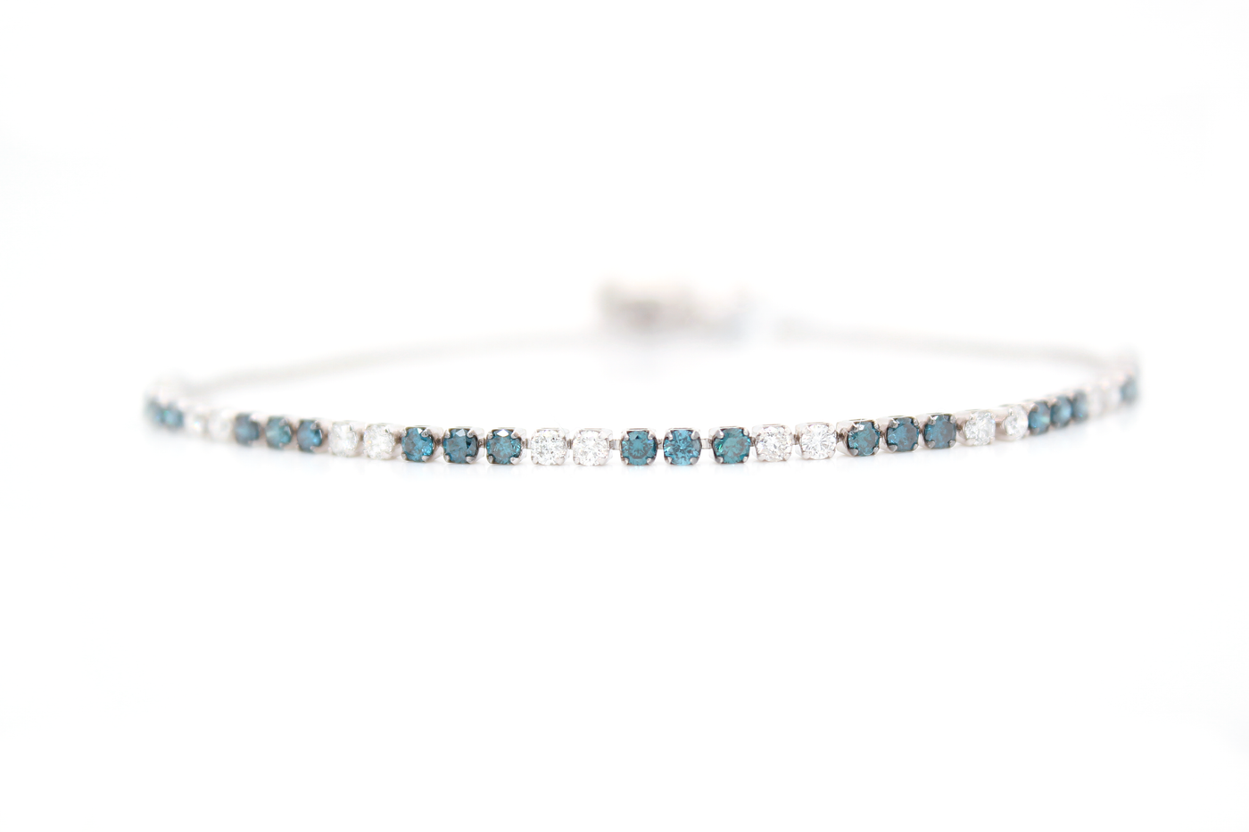 Natural Blue Diamond Bolo Bracelet