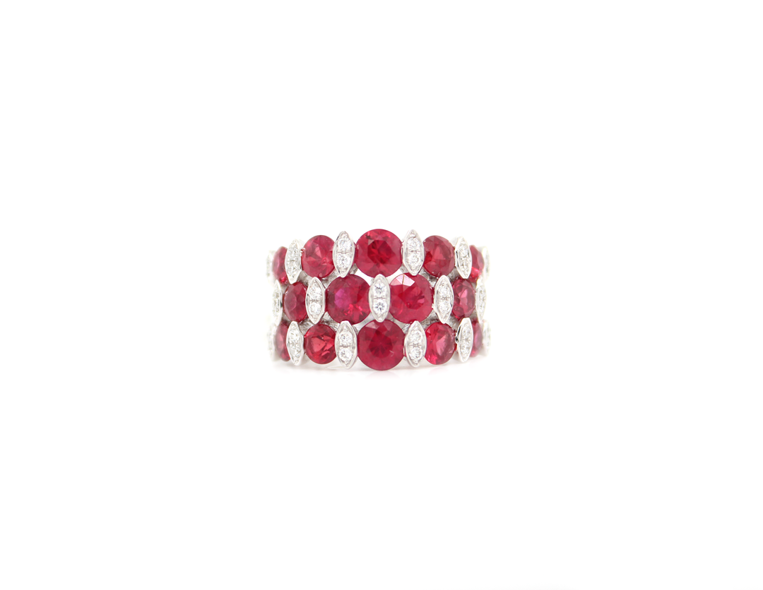 4.50ct Round Ruby and Diamond Cigar Band