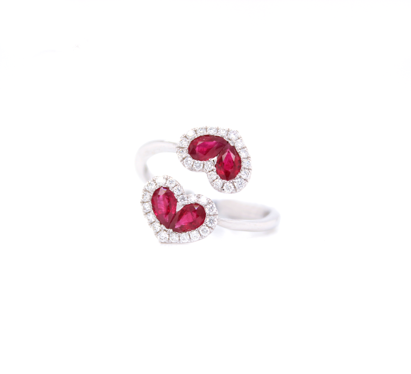 .91ct Heart-Shaped Illusion Halo Ruby and Diamond Ring