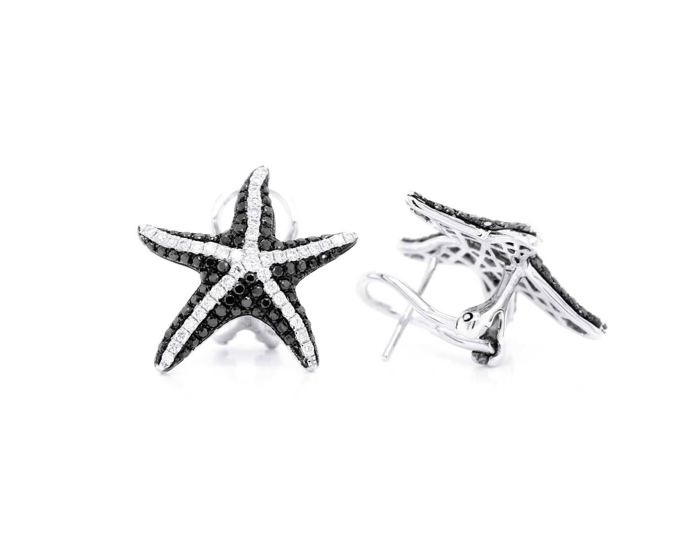 1.30ct Black Diamond Starfish Earrings