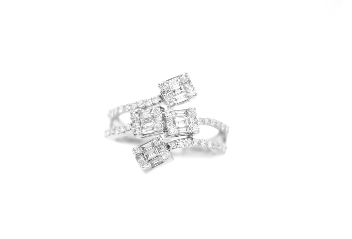 Diamond Baguette Cluster Wrap Ring