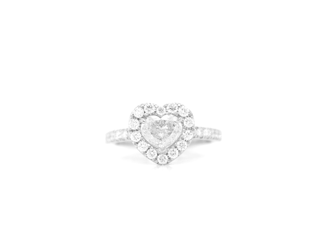 Heart-Shaped Diamond Halo Engagement Ring