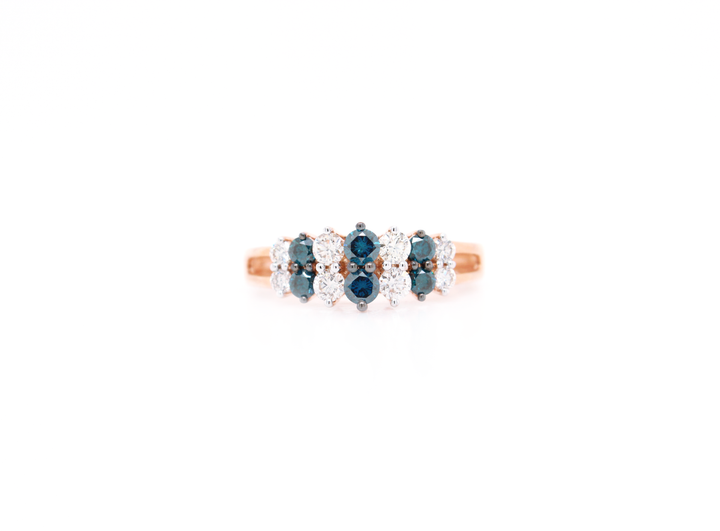 Blue Diamond Pyramid Ring