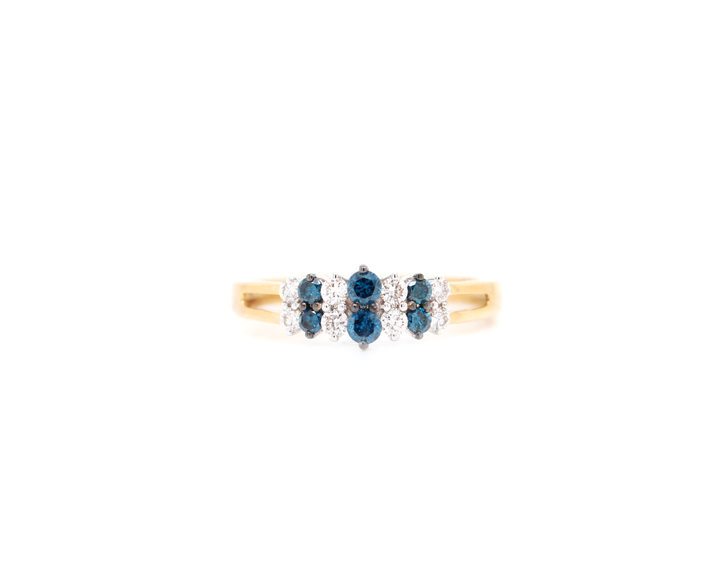 Blue Diamond Pyramid Ring