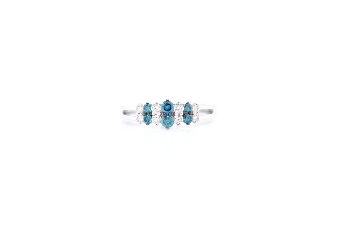 Blue Diamond Pyramid Ring