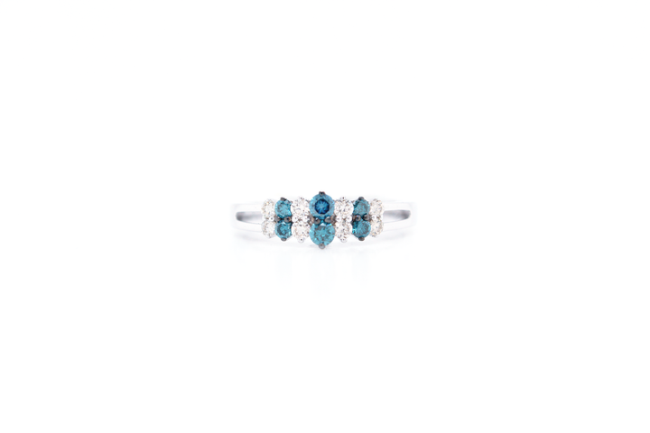 Blue Diamond Pyramid Ring