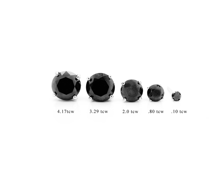 4.17ct Classic Round Black Diamond Studs
