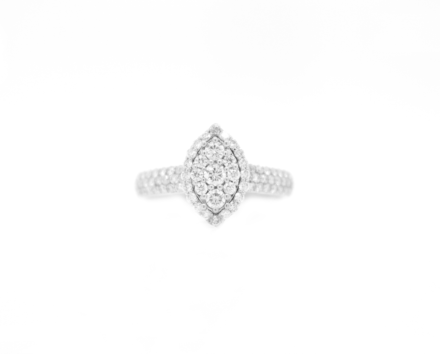 Marquise Diamond Illusion Halo Engagement Ring