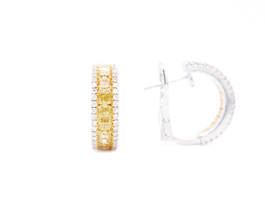 3.33ct Yellow Canary Diamond Huggies