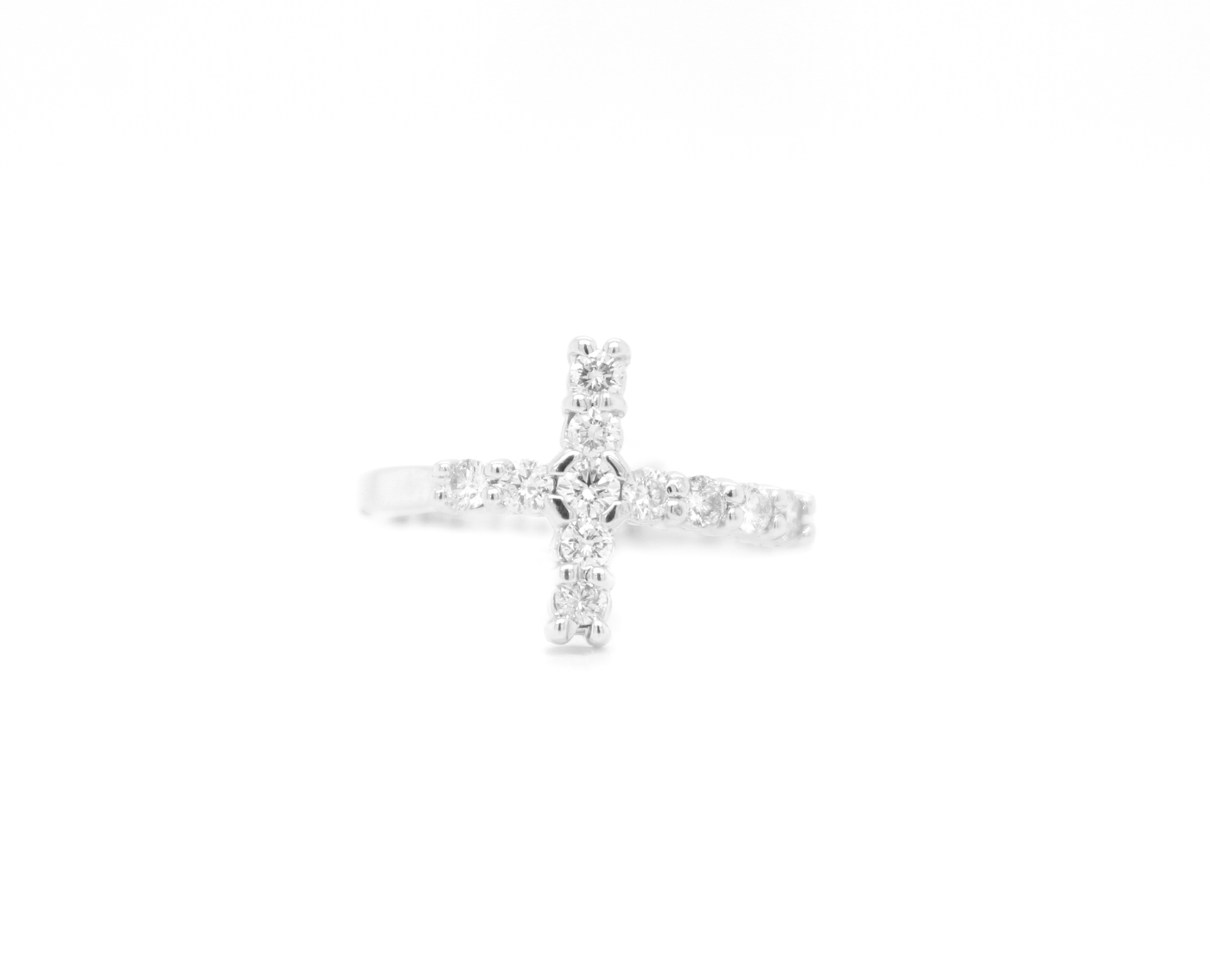 Wrapped Diamond East-West Cross Ring