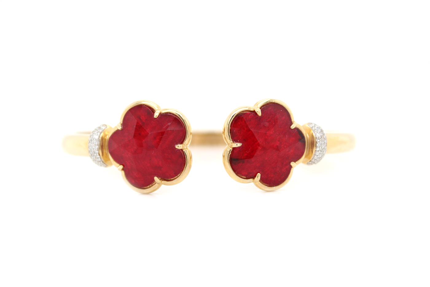 12ct Floral Sliced Ruby and Diamond Bangle