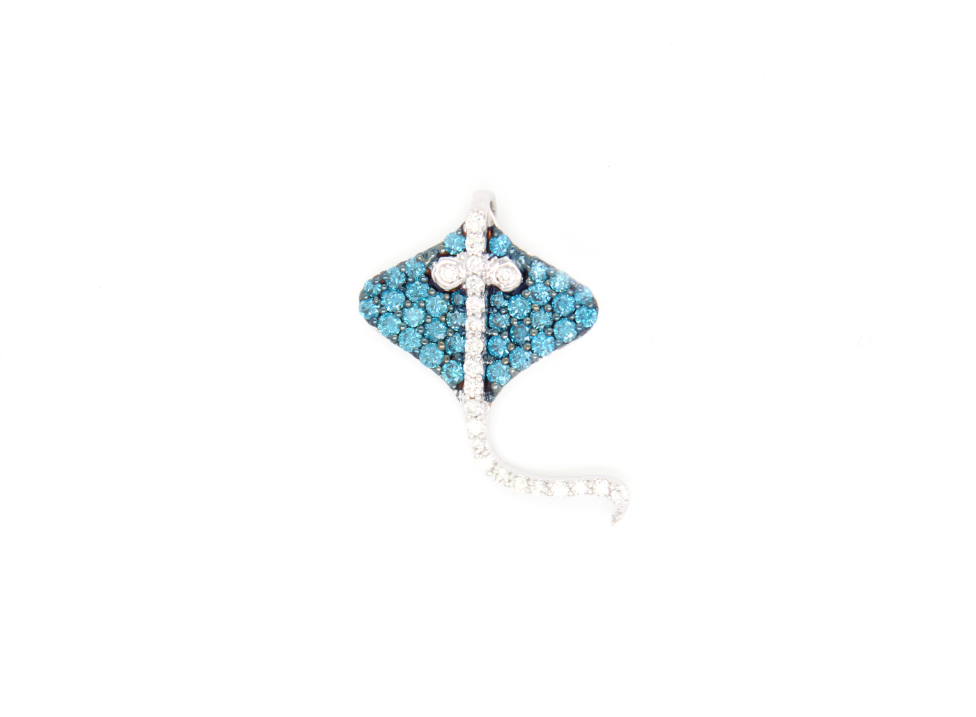 Natural Blue Diamond Stingray Pendant