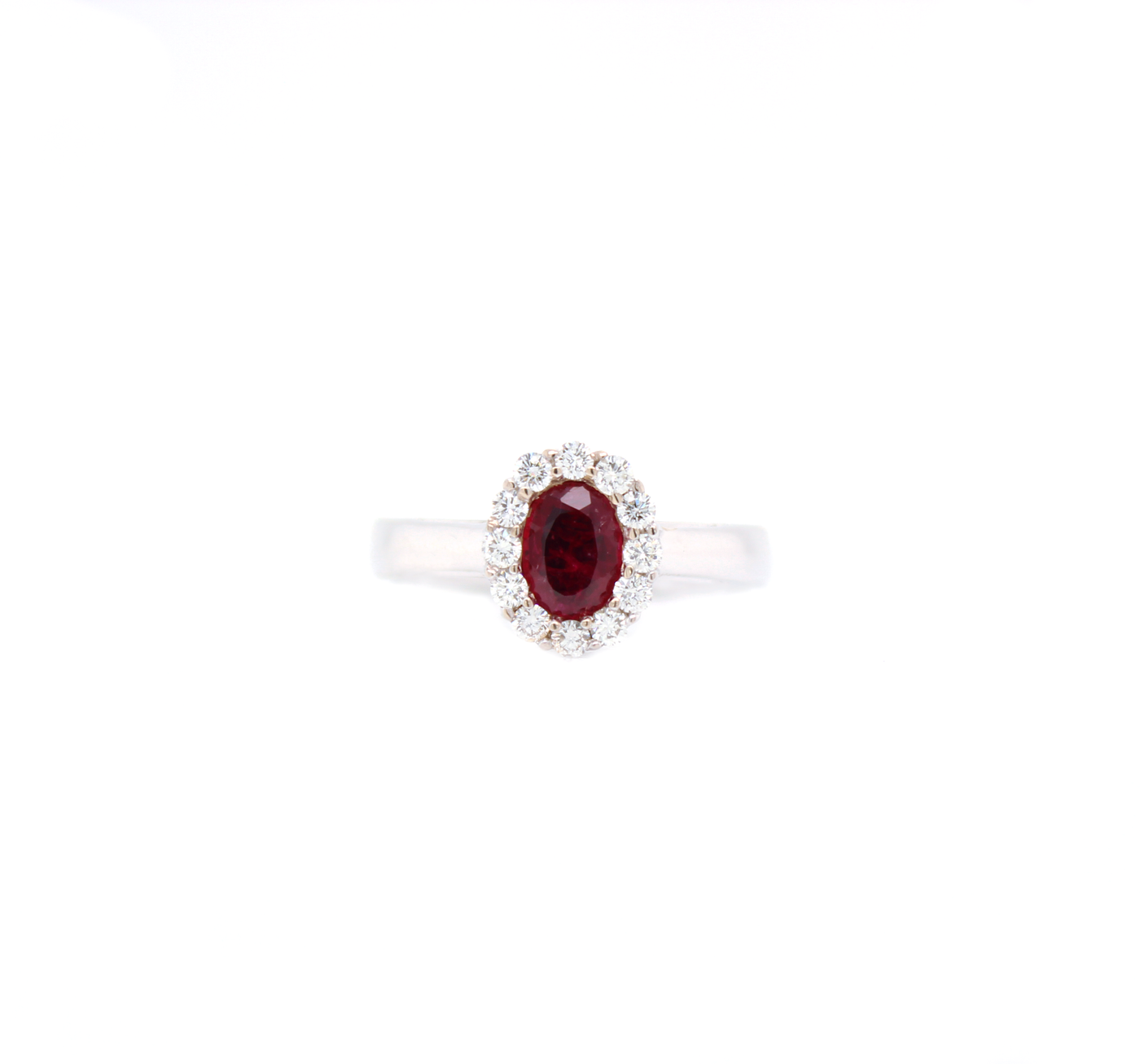 .70ct Oval Cut Ruby and Diamond Ring