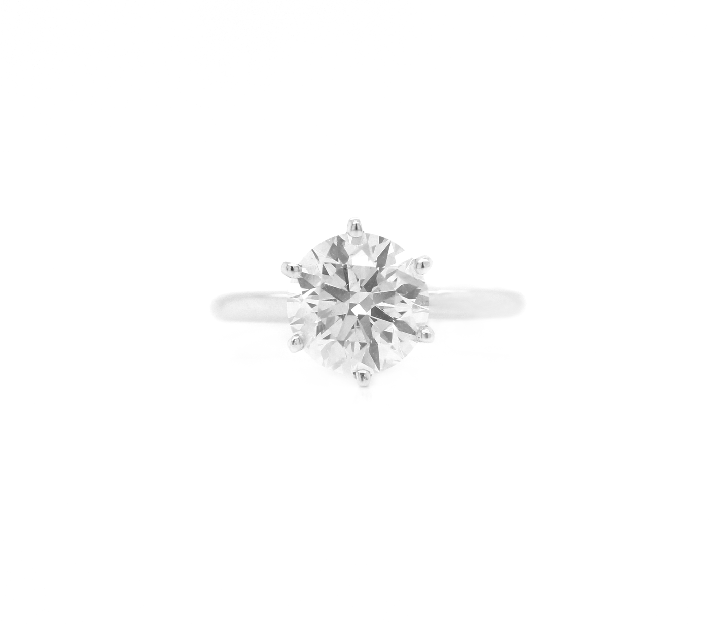 Six Prong Round Diamond Solitaire Engagement Ring