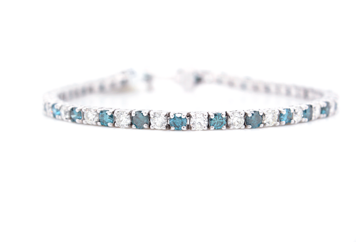 Blue Diamond Eternity Tennis Bracelet