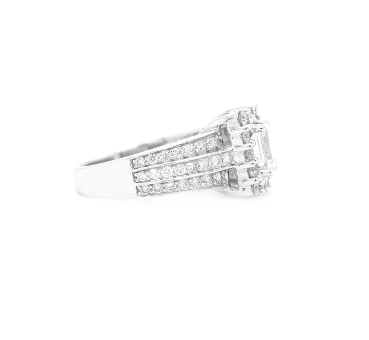 Emerald Cut Diamond Halo Engagement Ring