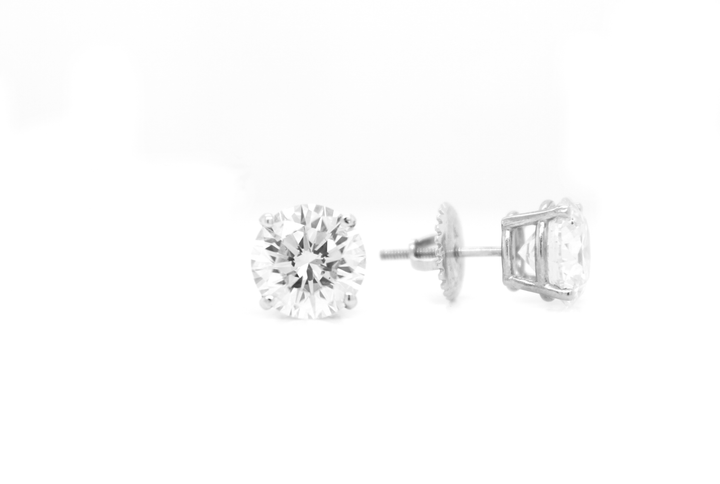 6.10ct Classic Round Diamond Solitaire Studs