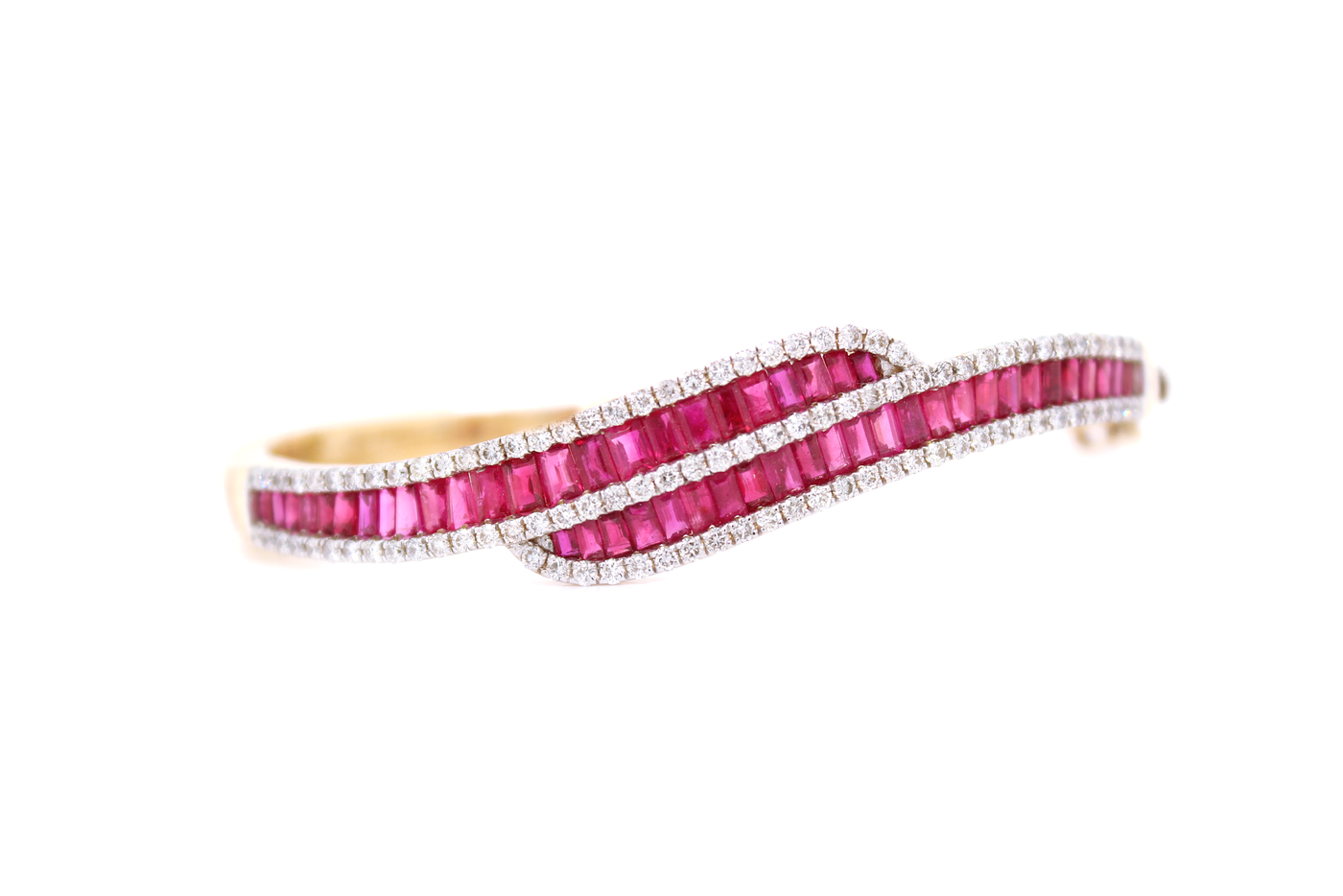 5.50ct Ruby and Diamond Curved Bangle