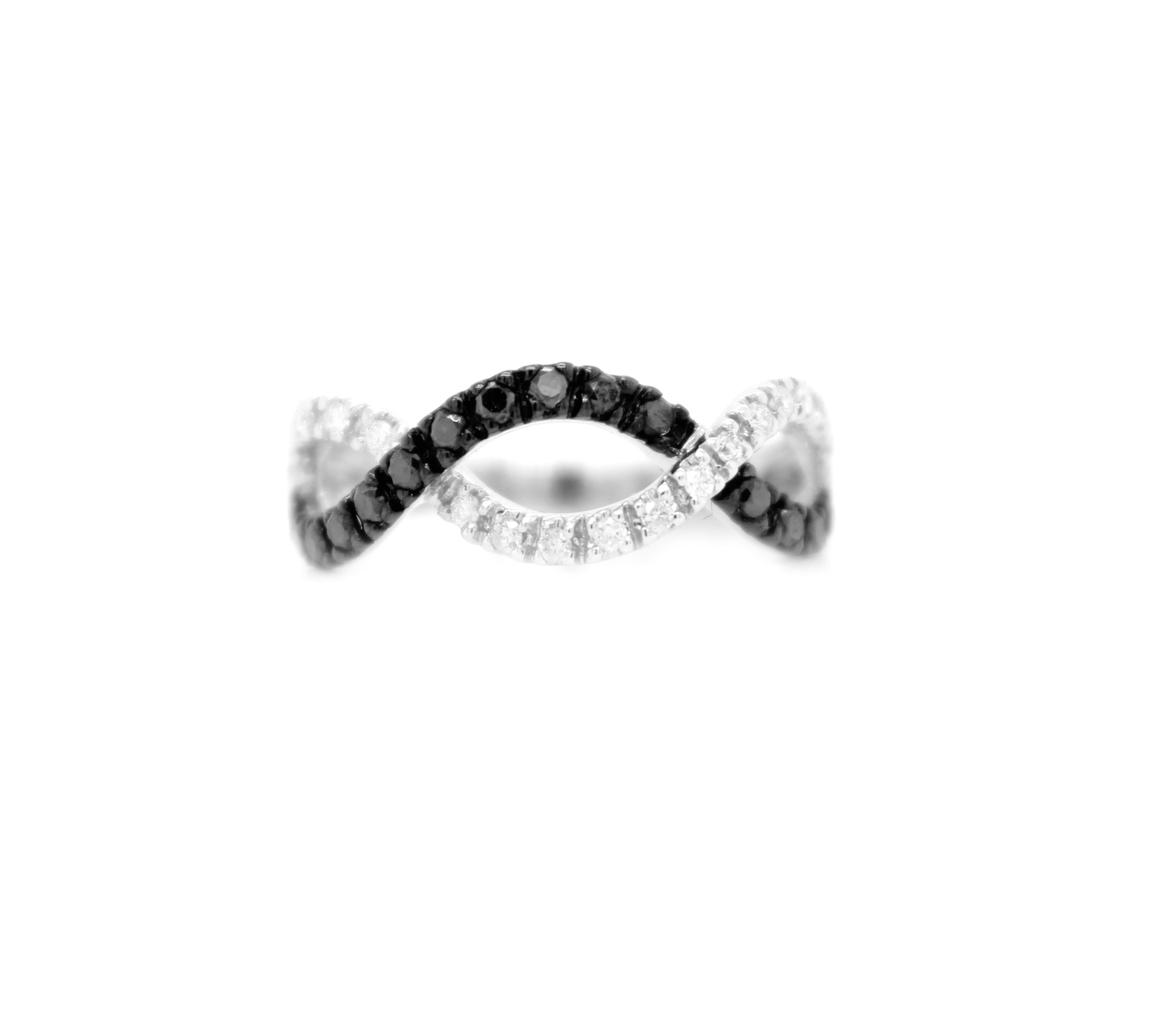 .50ct Black Diamond and White Diamond Infinity Twist Ring