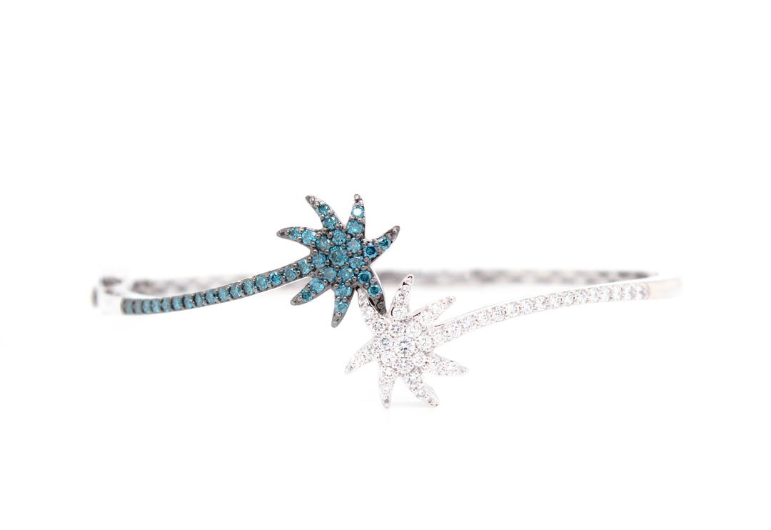 Blue Diamond Palm Tree Bangle