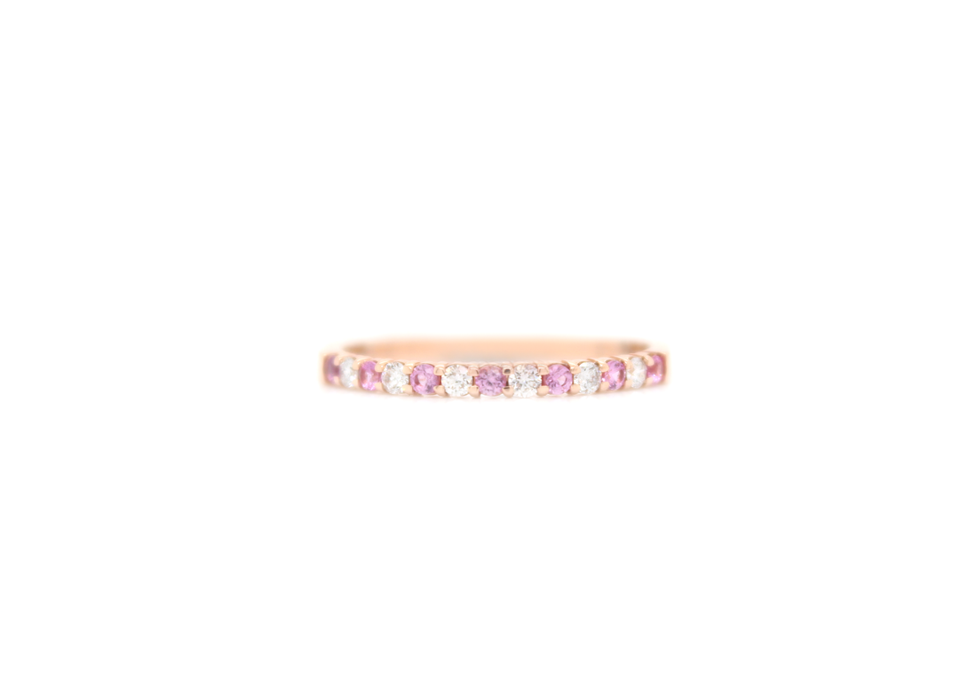 Pink Sapphire and Diamond Ring