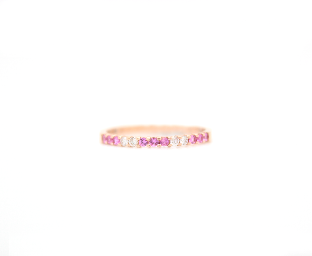 Pink Sapphire and Diamond Ring
