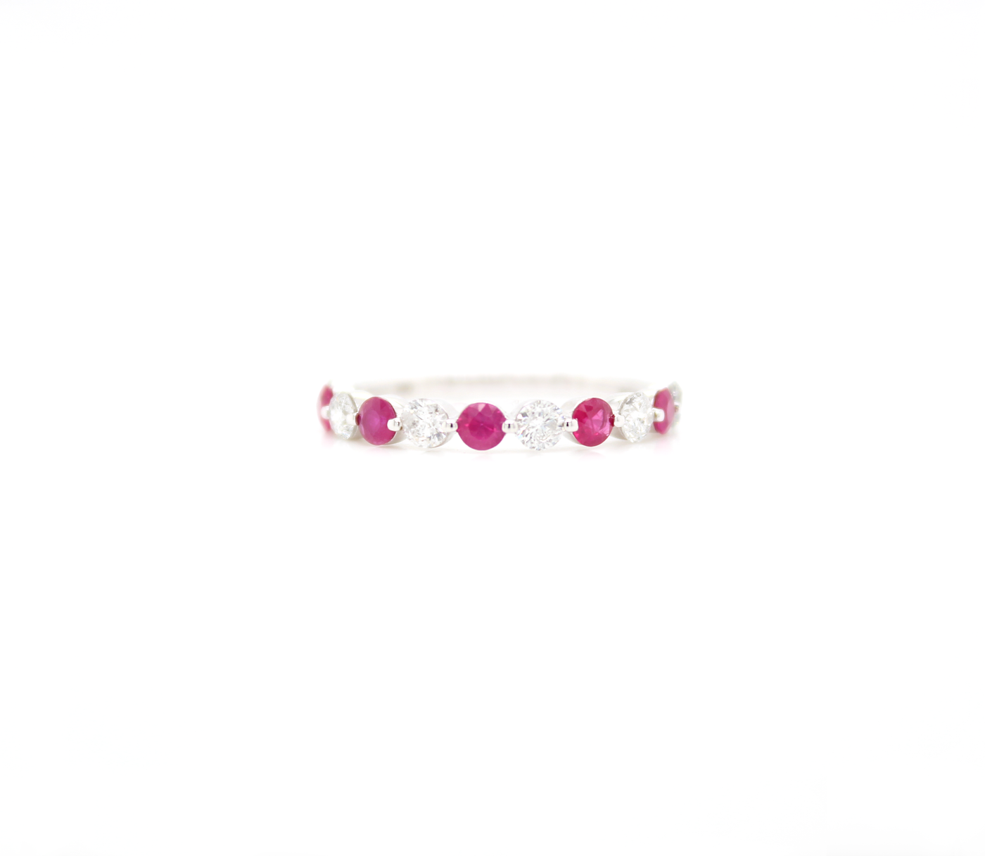1.10ct Ruby and Diamond Stackable Ring
