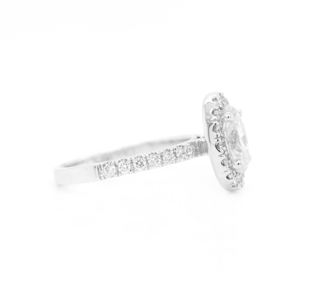 Oval Diamond Halo Engagement Ring