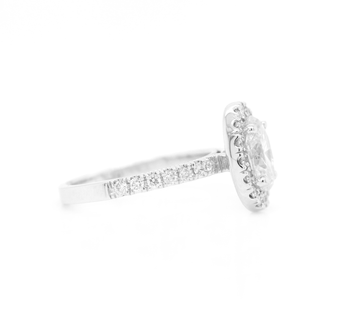 Oval Diamond Halo Engagement Ring