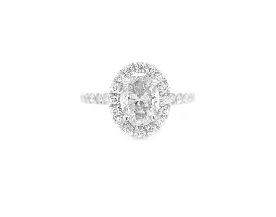 Oval Diamond Halo Engagement Ring