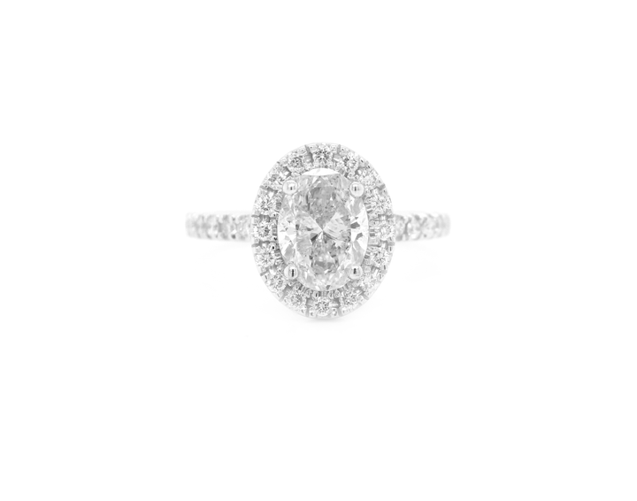 Oval Diamond Halo Engagement Ring