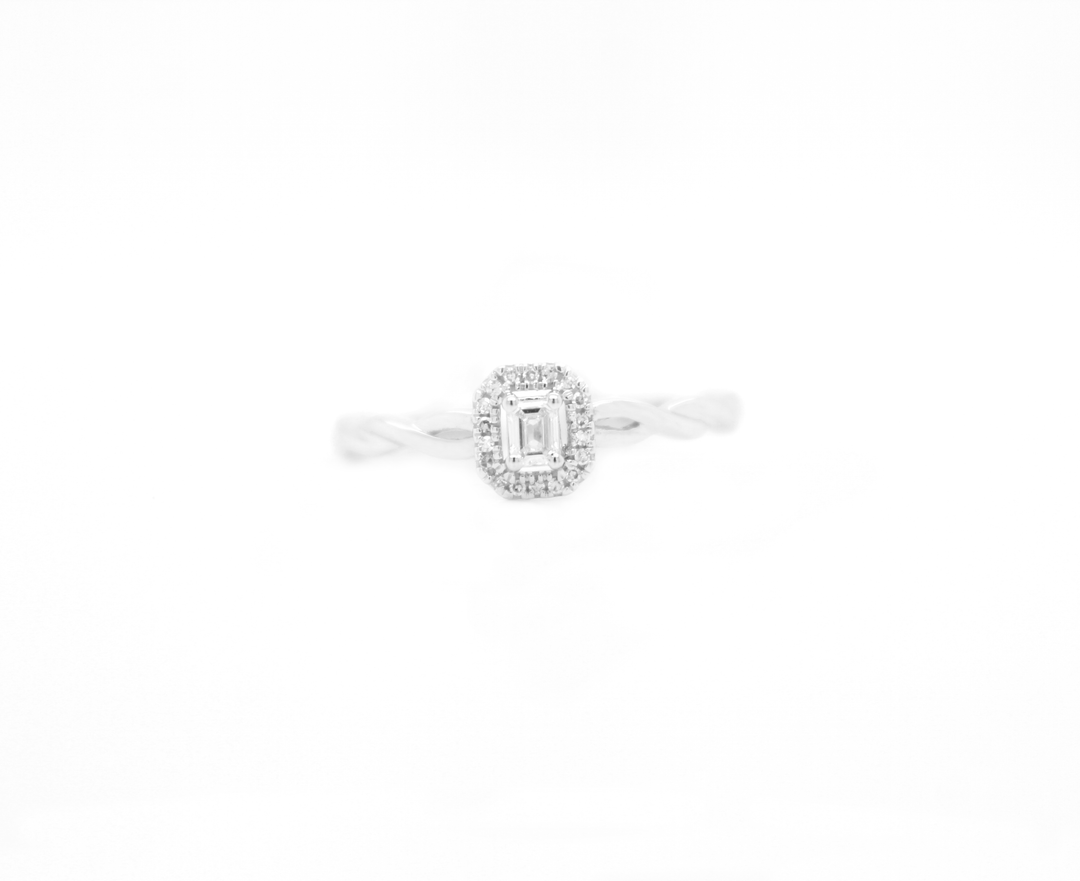 Elongated Cushion Cut Illusion Ring