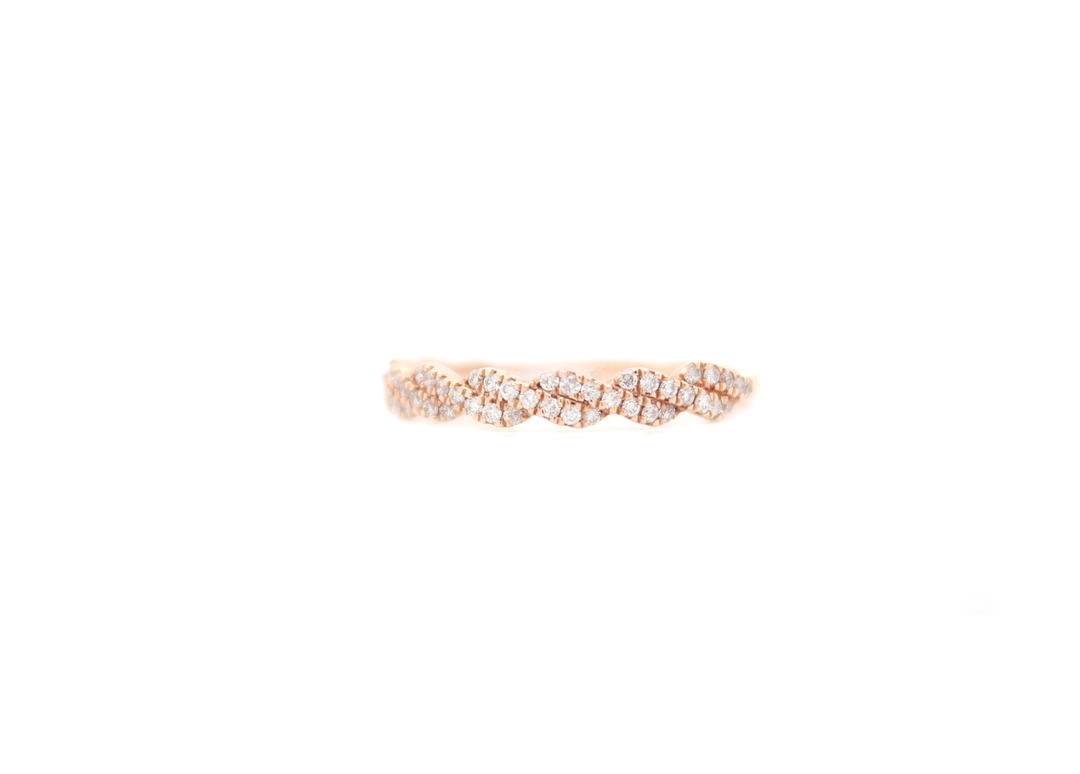 Diamond Pave Twist Rope Ring