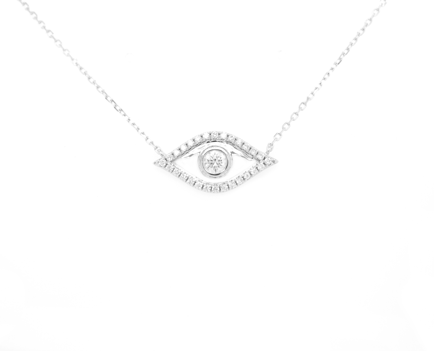 1ct Diamond Evil Eye Necklace