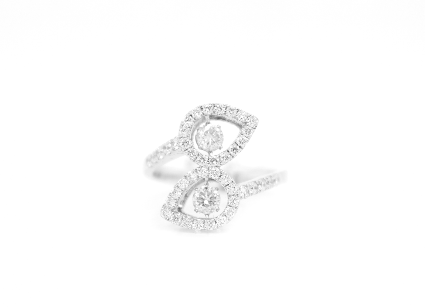 Dancing Diamond Leaf Bypass Ring