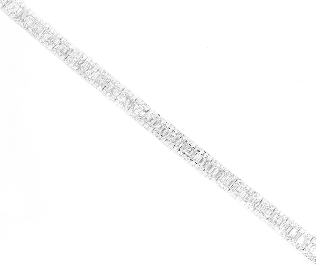 5ct Emerald Cut Illusion Diamond Tennis Bracelet