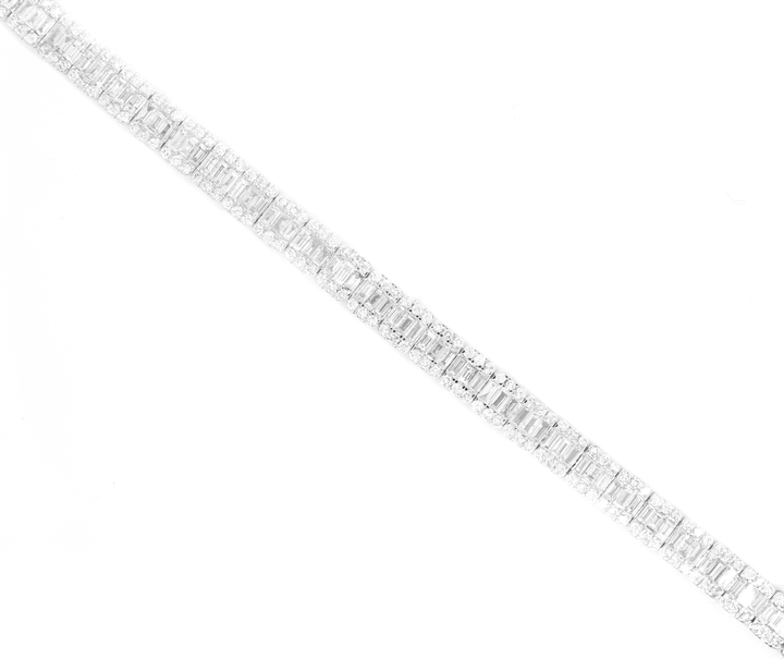 5ct Emerald Cut Illusion Diamond Tennis Bracelet
