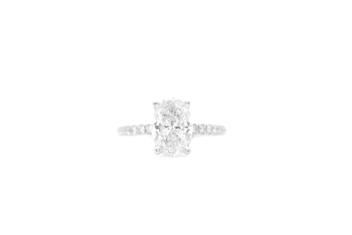 Oval Hidden Halo Engagement Ring