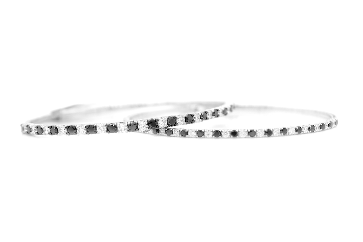 1.25ct Black Diamond Half Eternity Flexible Bangle