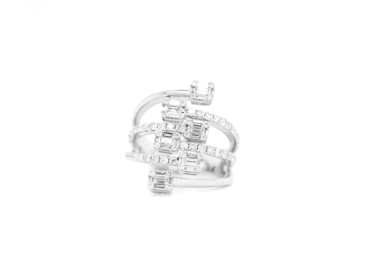 Diamond Baguette Cluster Wrap Ring