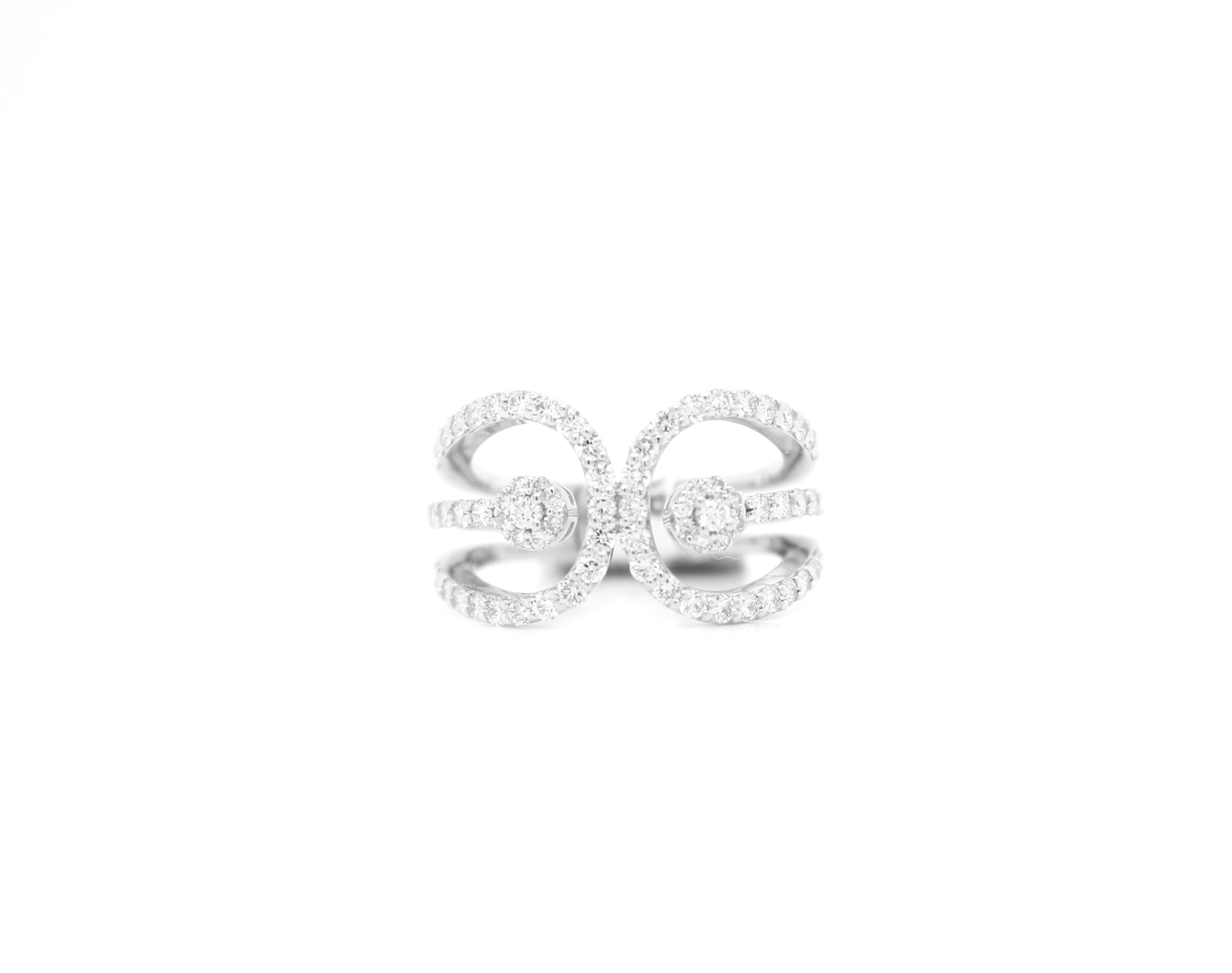 Wide Diamond Swirl Ring