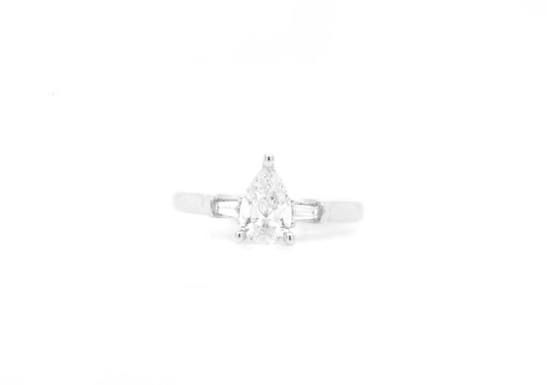 3 Stone Pear-Shaped Diamond Engagement Ring