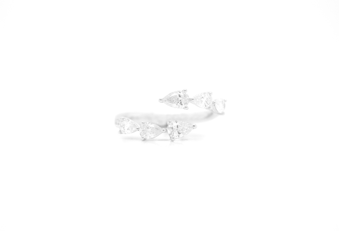 Pear Diamond Serpent Bypass Ring