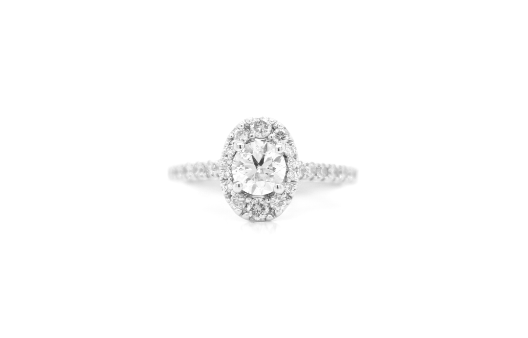 Oval Diamond Illusion Halo Engagement Ring