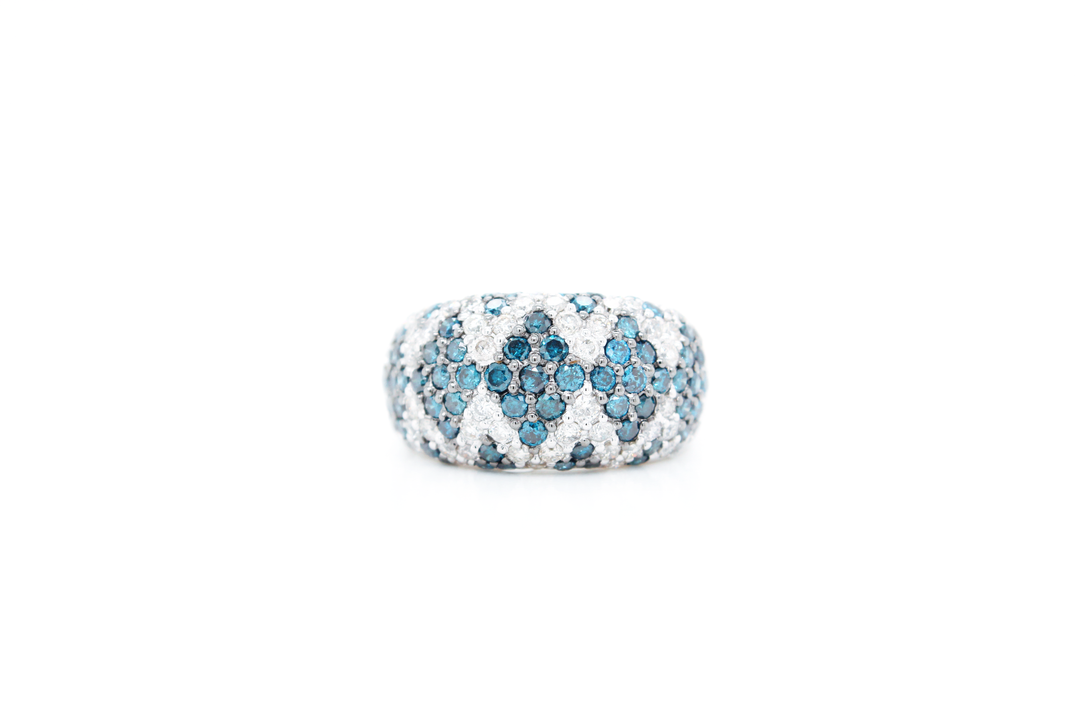 Blue Diamond Cigar Band Ring
