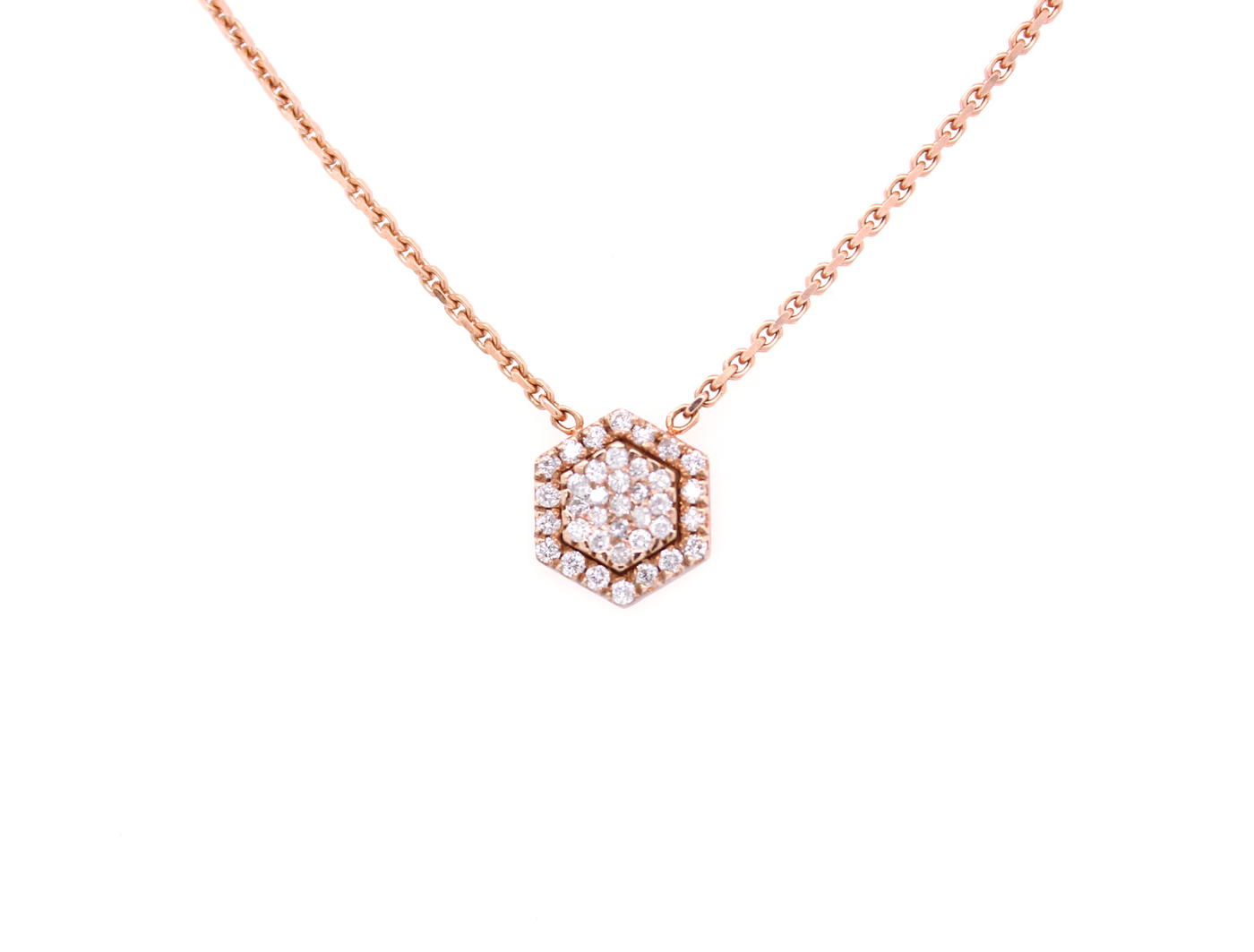.50ct Diamond Hexagon Frame Necklace