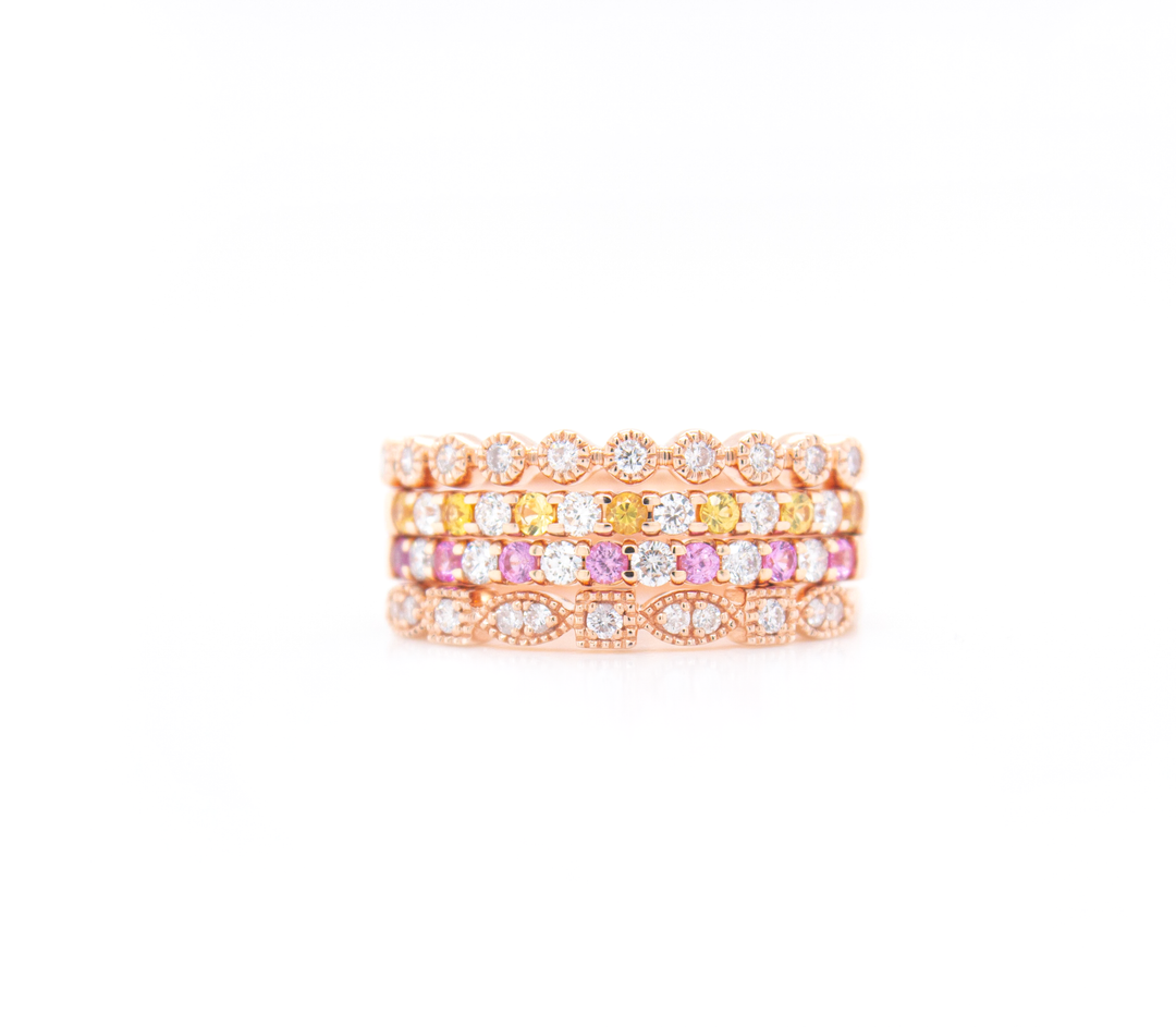Pink Sapphire and Diamond Ring